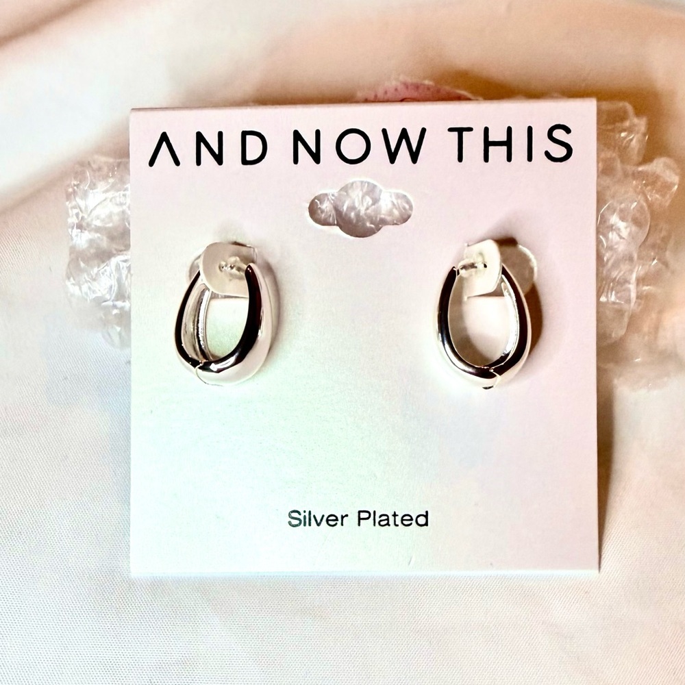 AND NOW THIS Silver Plated Hoop Earrings | NWT